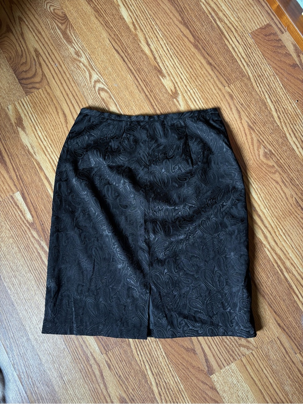 Worthington Black Paisley Pencil Skirt